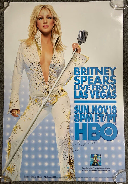 Britney Spears JSA Signed Autograph Poster Vegas HUGE 27 x 40 Live From Vegas