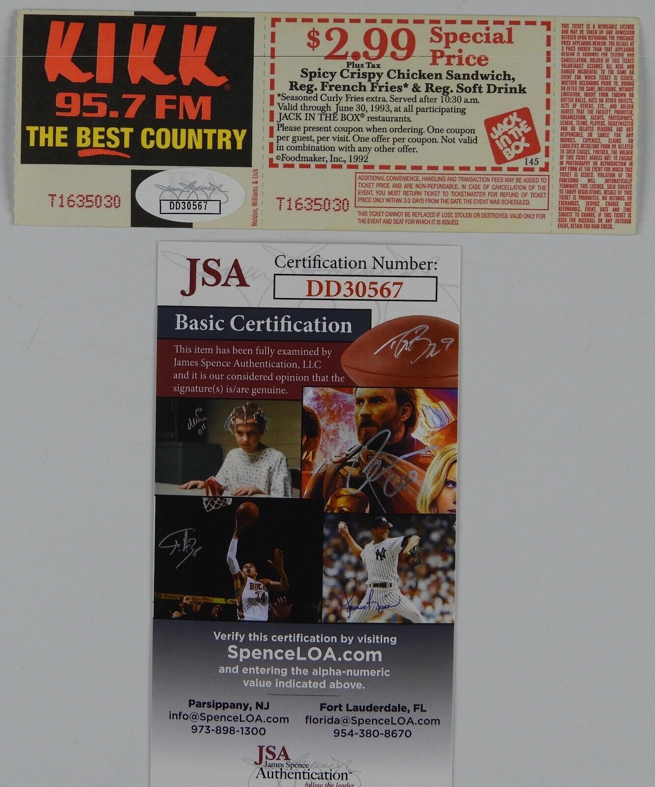 Joe Ely Autograph Signed Concert Ticket JSA COA