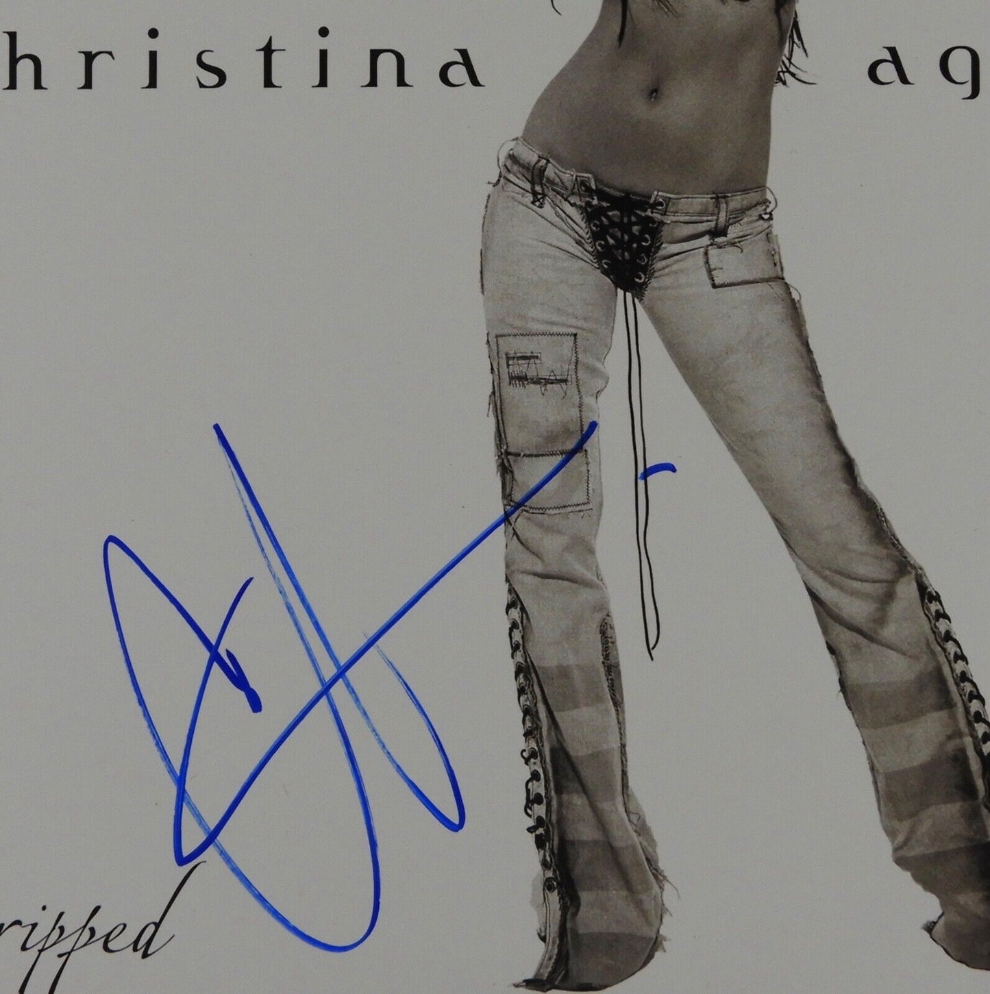 Christian Aguilera Signed Autograph Album JSA Record Vinyl Stripped