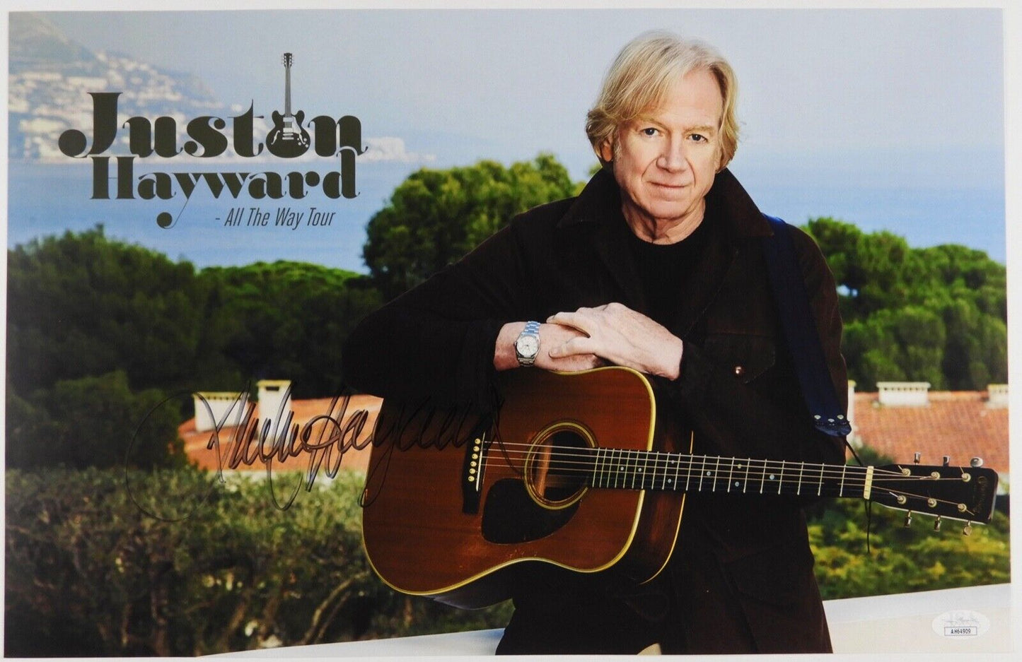 Justin Hayward Lithograph Poster JSA Signed Autograph 11 x 17 The Moody Blues