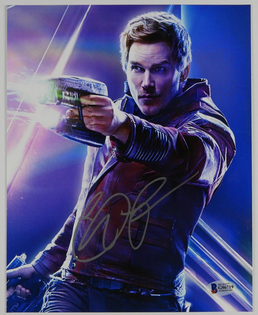 Chris Pratt Autograph Signed 8 x 10 photo Beckett Guardians of The Galaxy