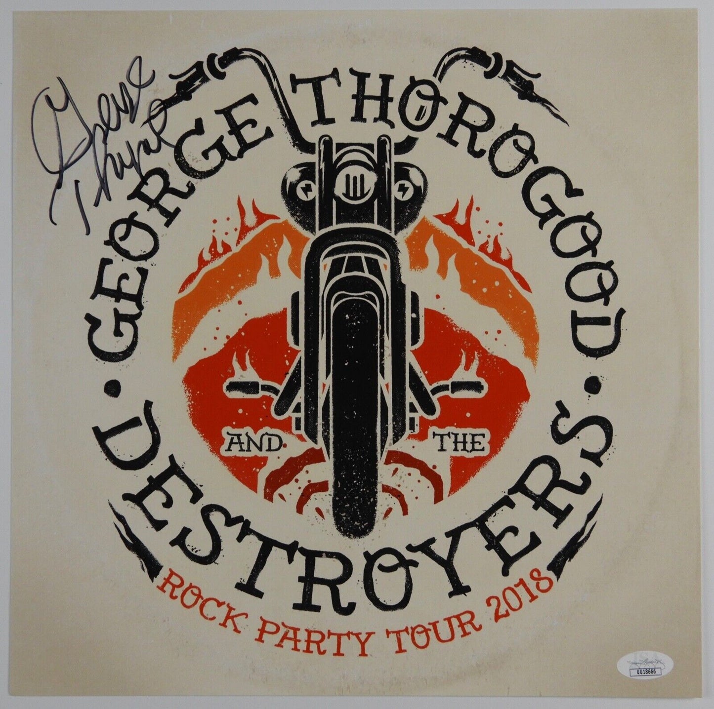 George Thorogood JSA Signed Autograph Signed 12" x 12" Lithograph