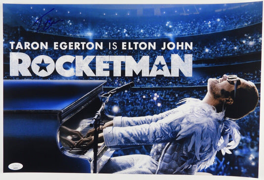 Taron Egerton Rocketman Elton John Autograph JSA 12 x 18 Signed Photo