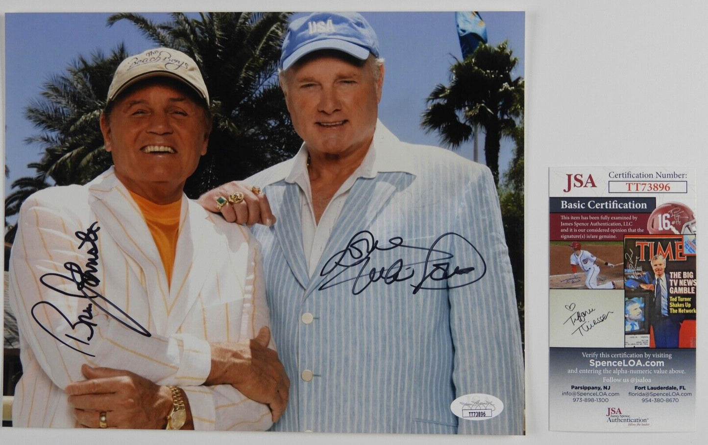 Beach Boys Mike Love Bruce Johnston Signed Autograph JSA COA 8 x 10 photo