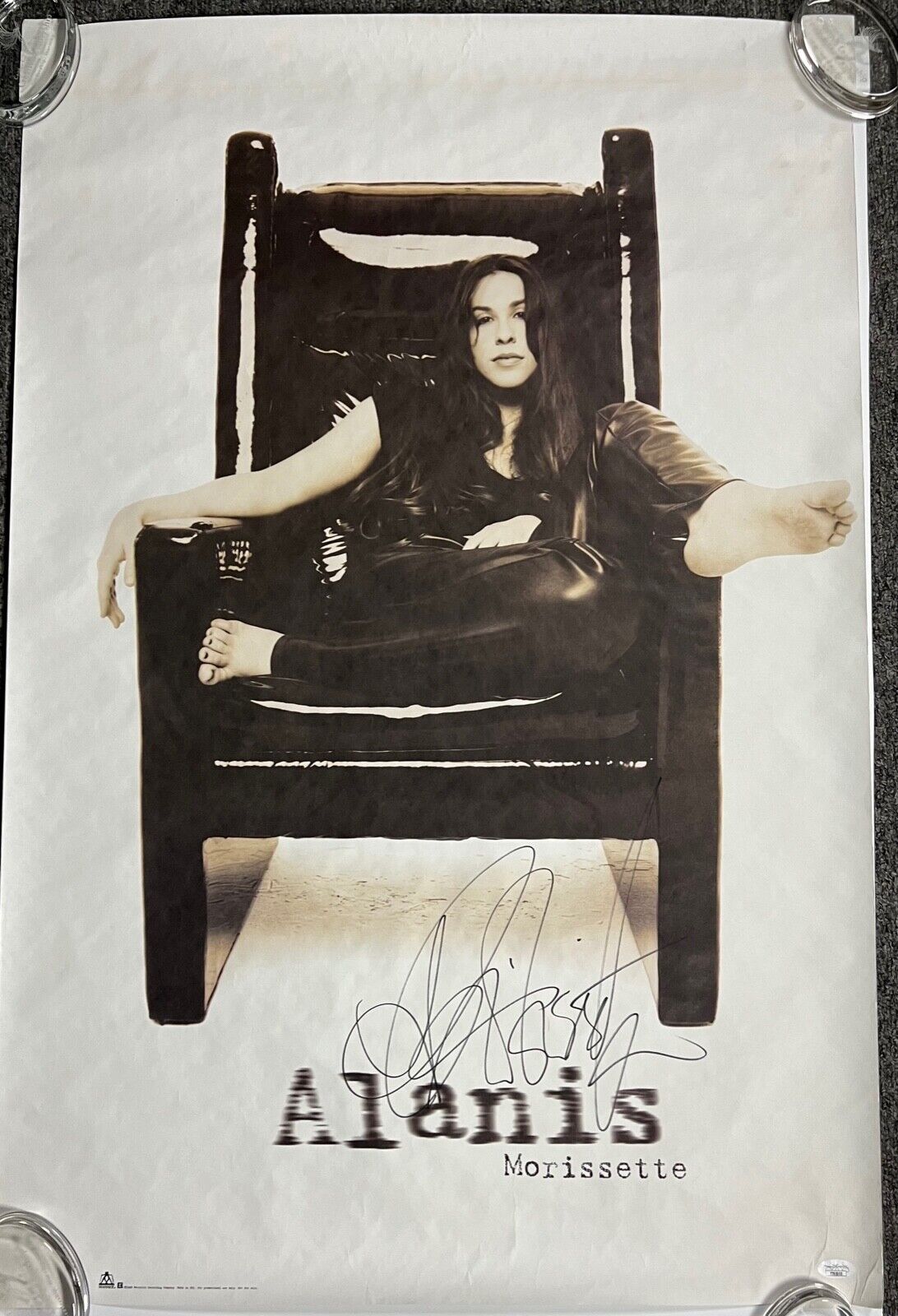 Alanis Morissette Jagged Little Pill Promo Poster JSA Signed Autograph