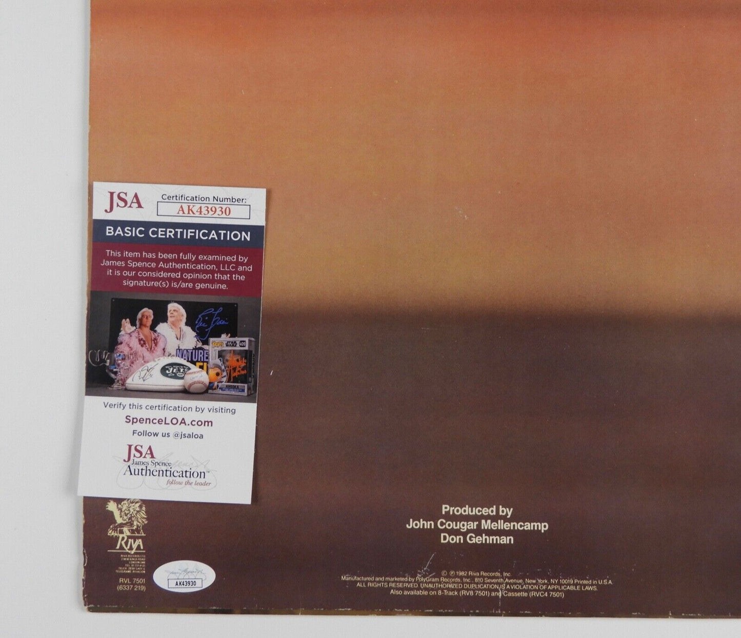 John Cougar Mellencamp JSA Signed Autograph Album Vinyl Record LP American Fool