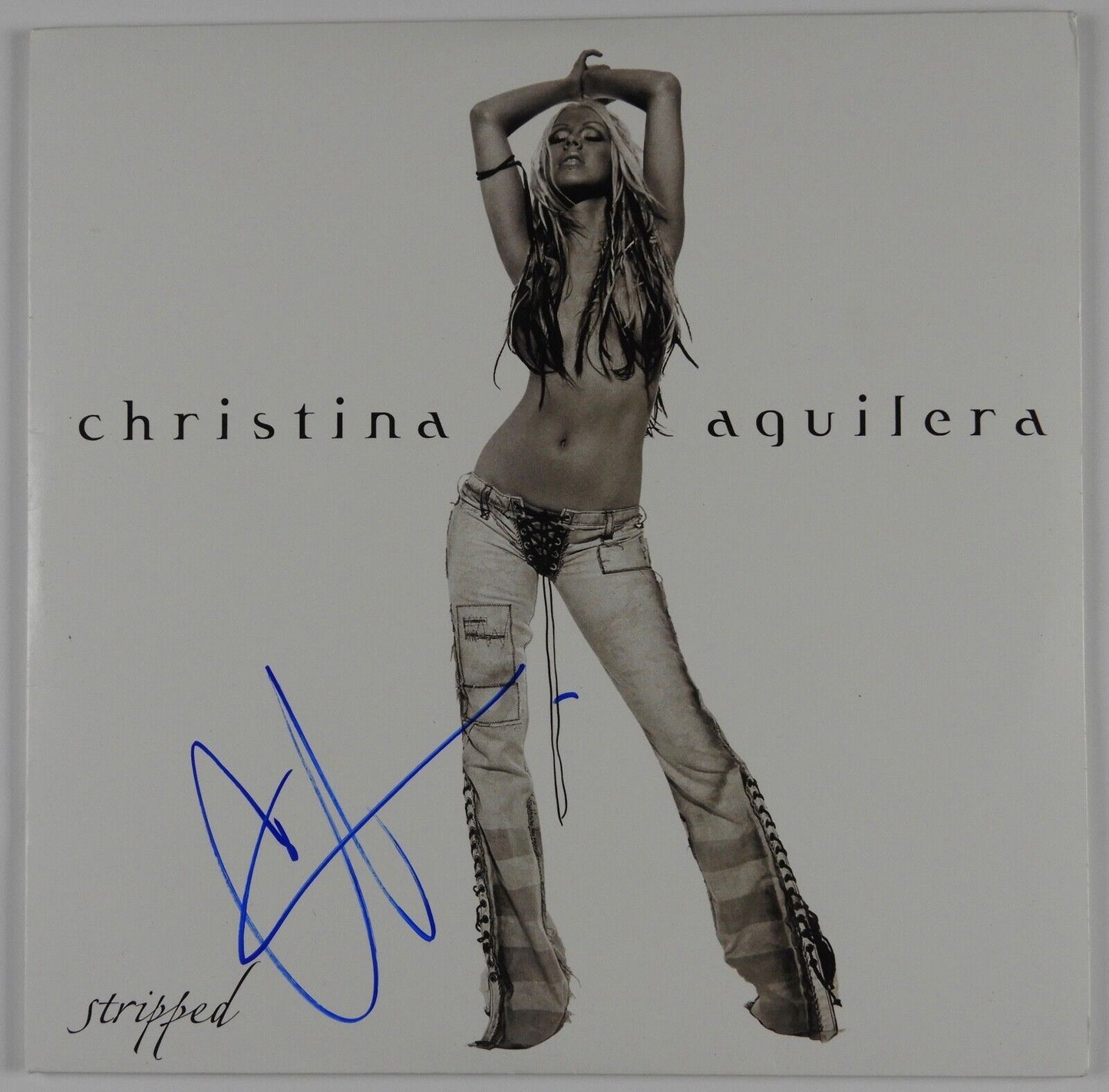 Christian Aguilera Signed Autograph Album JSA Record Vinyl Stripped