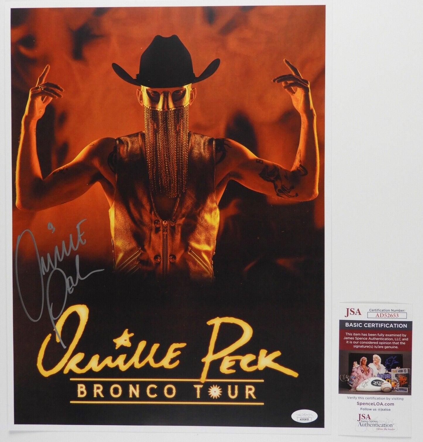 Orville Peck Signed JSA Autograph 17" x 12" Bronco Tour Lithograph VIP