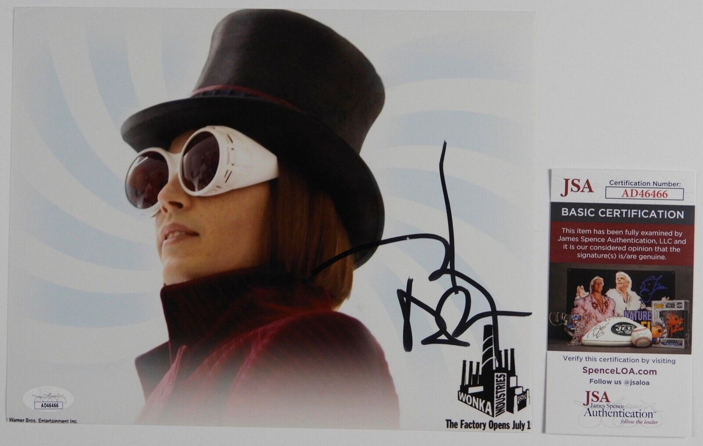 Johnny Depp JSA Signed Autograph 8 x 10 photo Willie Wonka