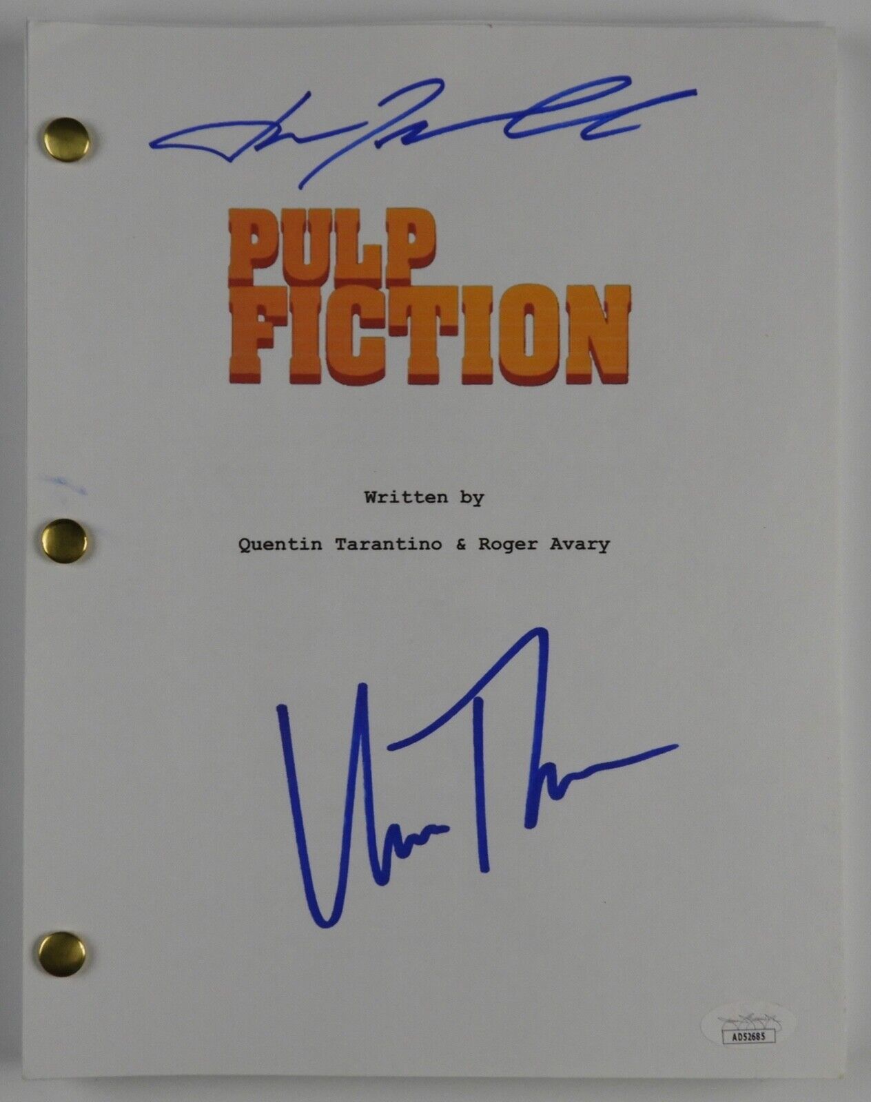 Pulp Fiction John Travolta Uma Thurman JSA Autograph Signed Full Script