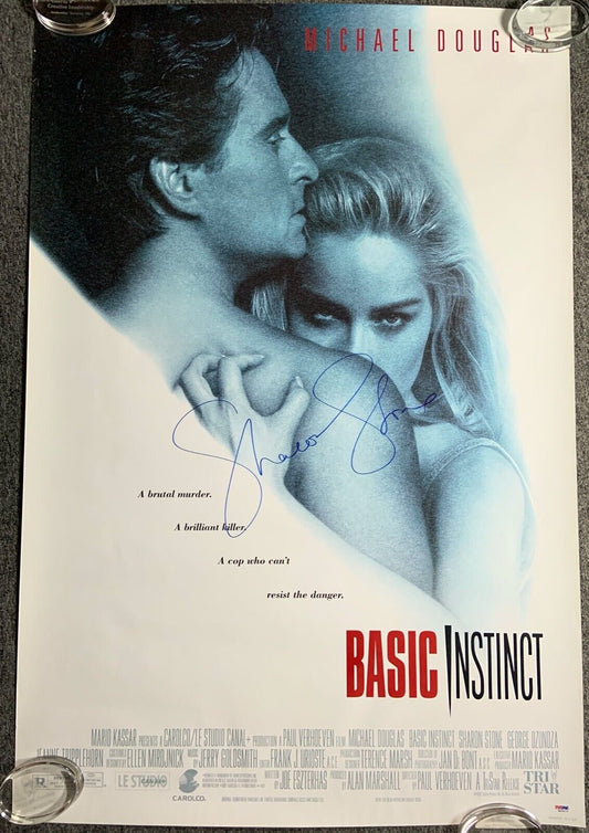 Sharon Stone Autograph Signed PSA 27 x 40 Movie Poster Basic Instinct