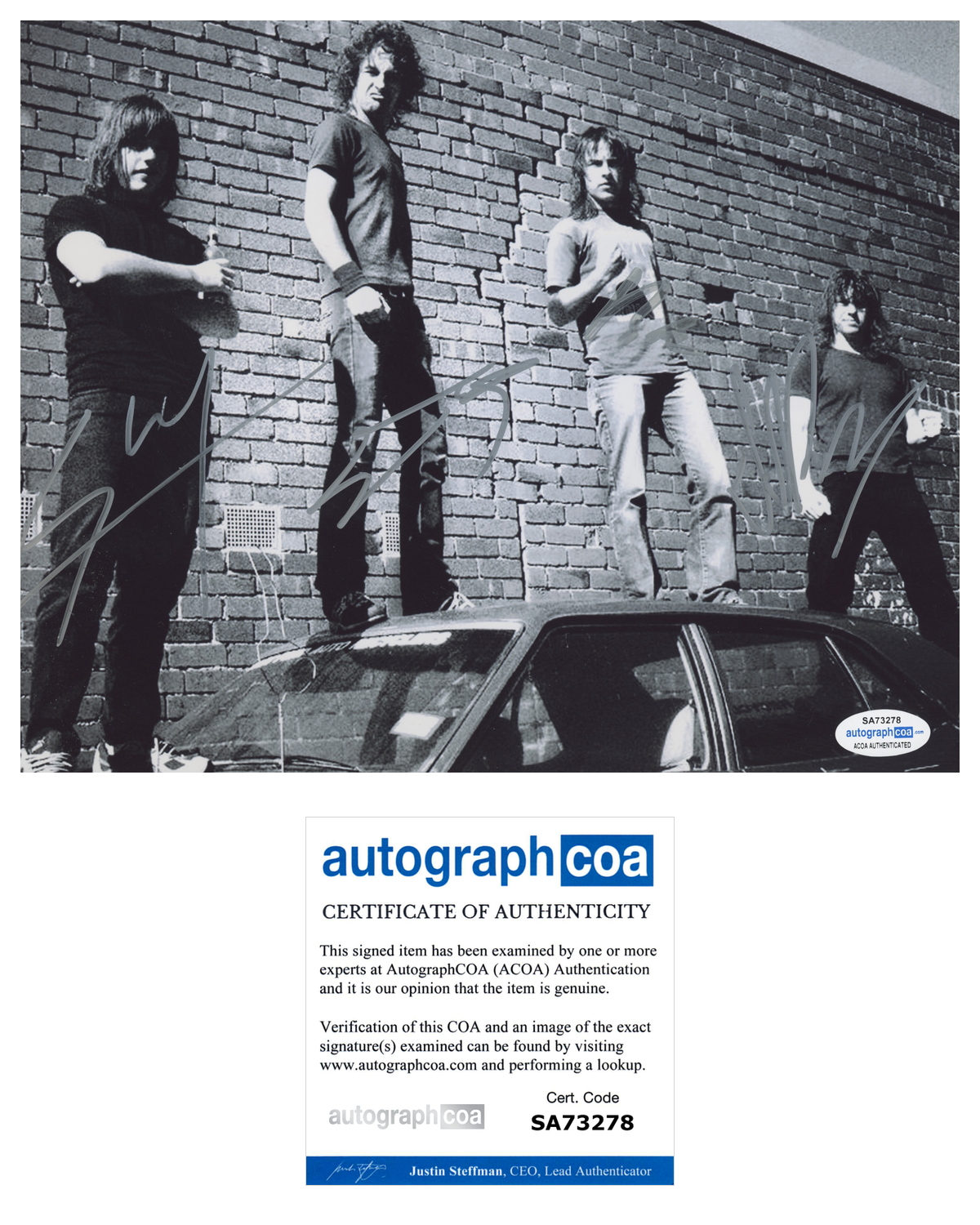 Airbourne Fully Signed  ACOA Signed Autograph 8 x 10 Photo