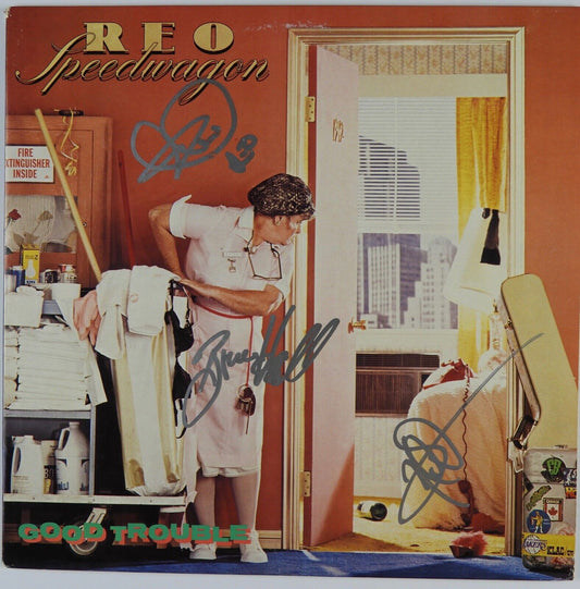 REO Speedwagon JSA Signed Autograph Record Album Vinyl Kevin Cronin Bruce Hall +