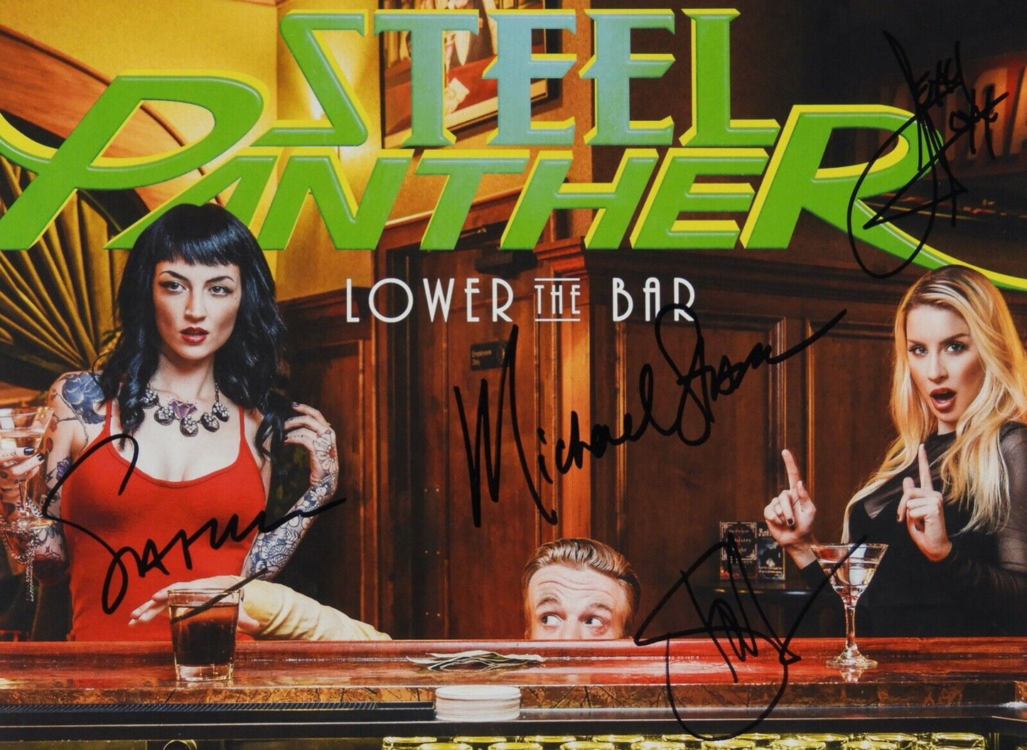 Steel Panther Fully Signed Signed JSA Autograph Album Record Vinyl Lower The Bar
