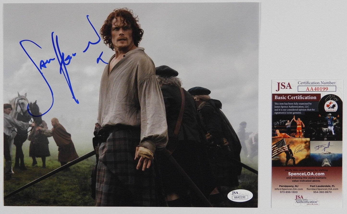 Sam Heughan Outlander JSA signed autograph 8 x 10 Photo