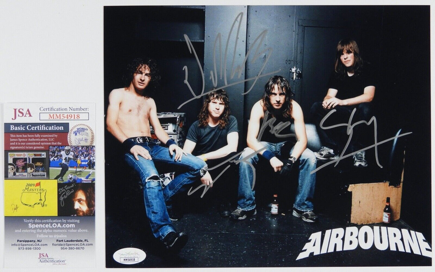 Airbourne Fully Signed JSA Autograph Photo 8 x 10 Joel O'Keeffe Ryan