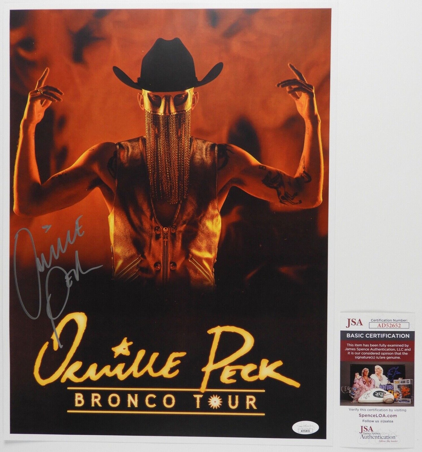 Orville Peck Signed JSA Autograph 17" x 12" Bronco Tour Lithograph VIP