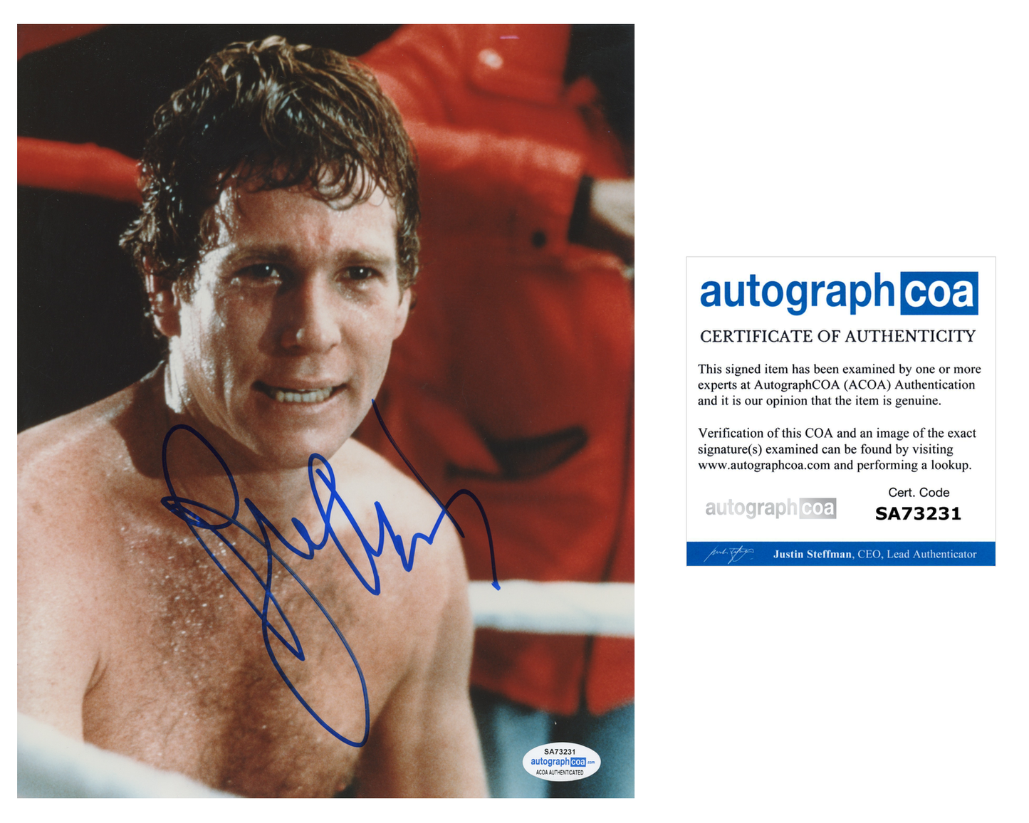 Ryan O'Neal Main Event ACOA Signed Autograph 8 x 10 Photo