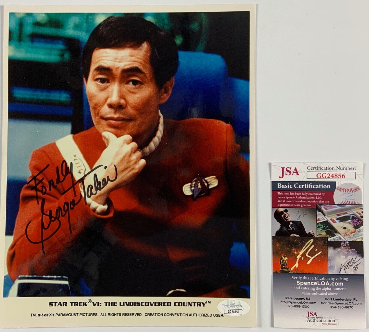 George Takei Star Trek JSA Autograph Signed Photo 8 x 10 Sulu