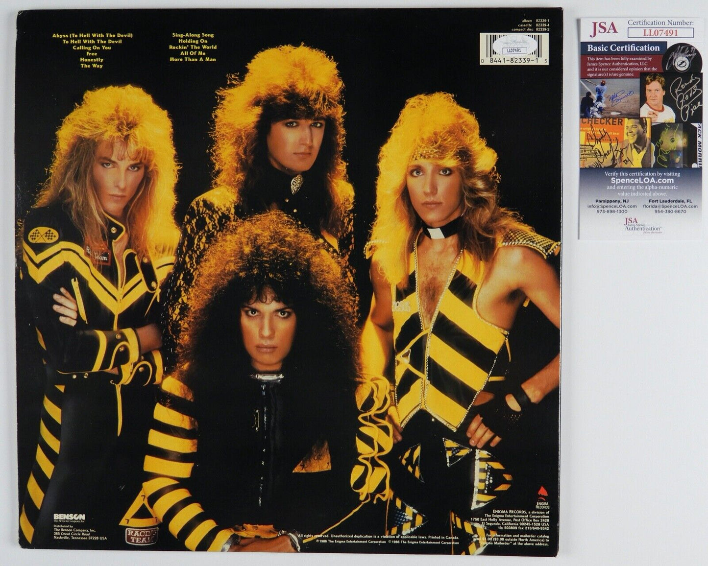 Stryper Fully Signed Autograph JSA Record Album Vinyl To Hell With The Devil