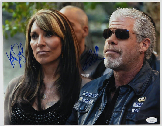 Katey Sagal Ron Perlman Autograph Signed 11 x 14 JSA COA Sons of Anarchy