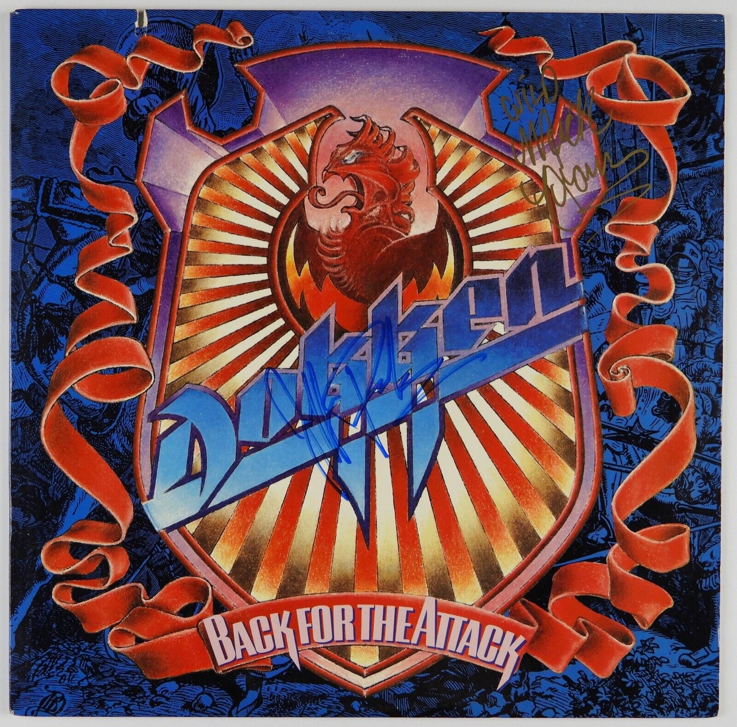 Dokken Signed Autograph JSA Record Album Vinyl Back For The Attack