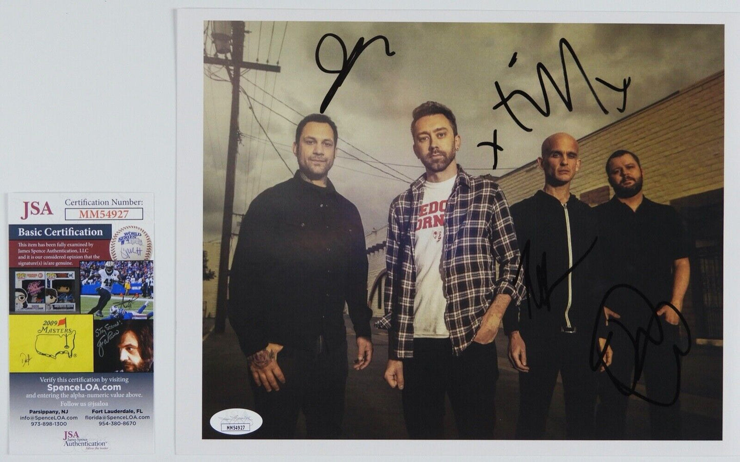 Rise Against Fully Signed Signed JSA Autograph Photo 8.5 x 11 Tim Mclirath Joe +