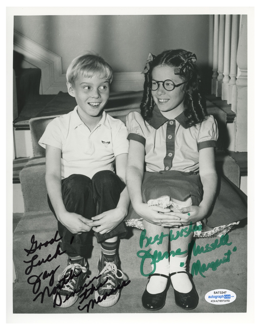 Jay North Dennis The Menace Jeanne Russell  ACOA Signed Autograph 8 x 10 Photo