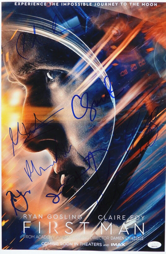 First Man JSA Signed Autograph 12 x 18 photo  - 7 Signatures