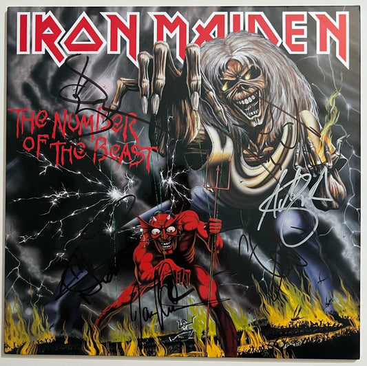 Iron Maiden Autograph Signed Fully Number Of The Beast Epperson REAL JSA 6 sigs