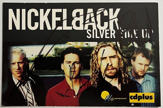 Nickelback Fully Signed JSA Autograph 4 x 6 Card All 4 Members