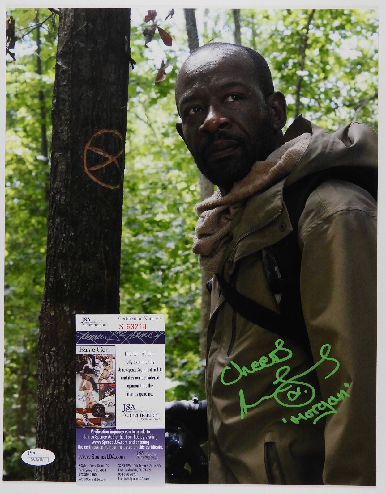 Lennie James Morgan Walking Dead Autograph Signed Photo JSA 11x14