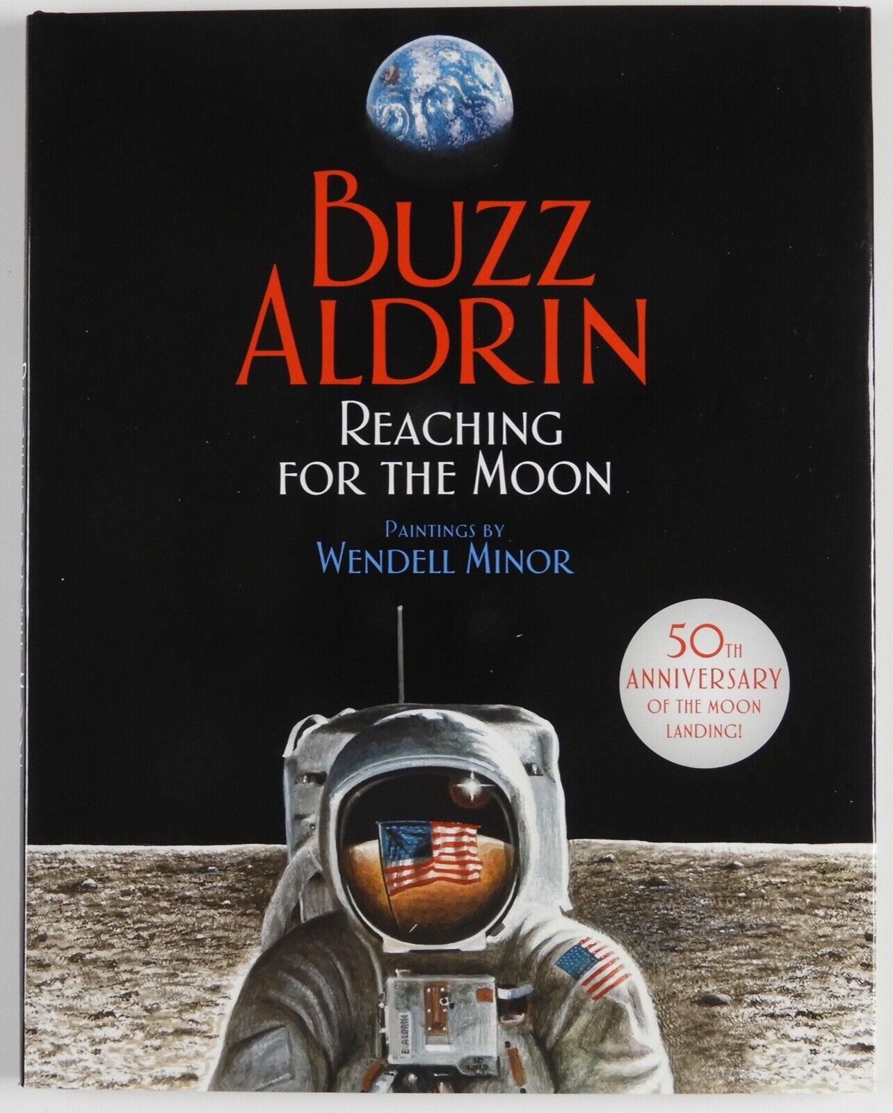 Buzz Aldrin Autograph Signed Book JSA Wendell Minor Reaching For The Moon