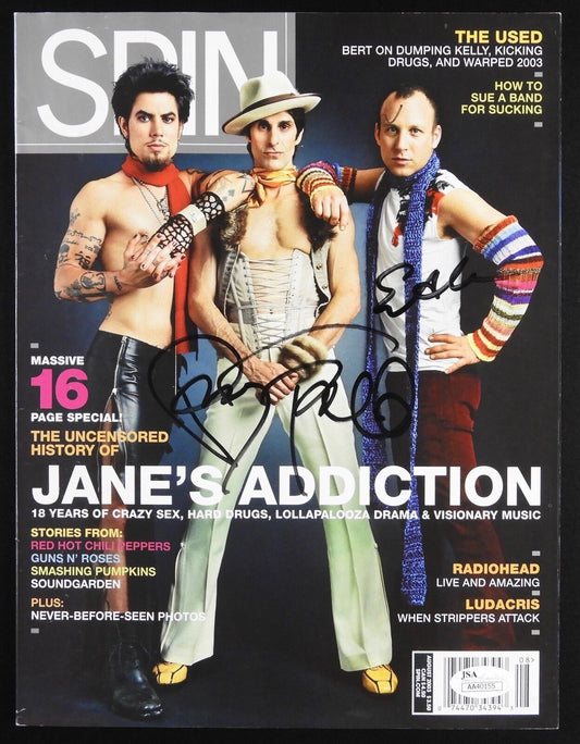 Jane's Addiction JSA Autograph Signed Spin Magazine Perry Farrell Stephen Perkin