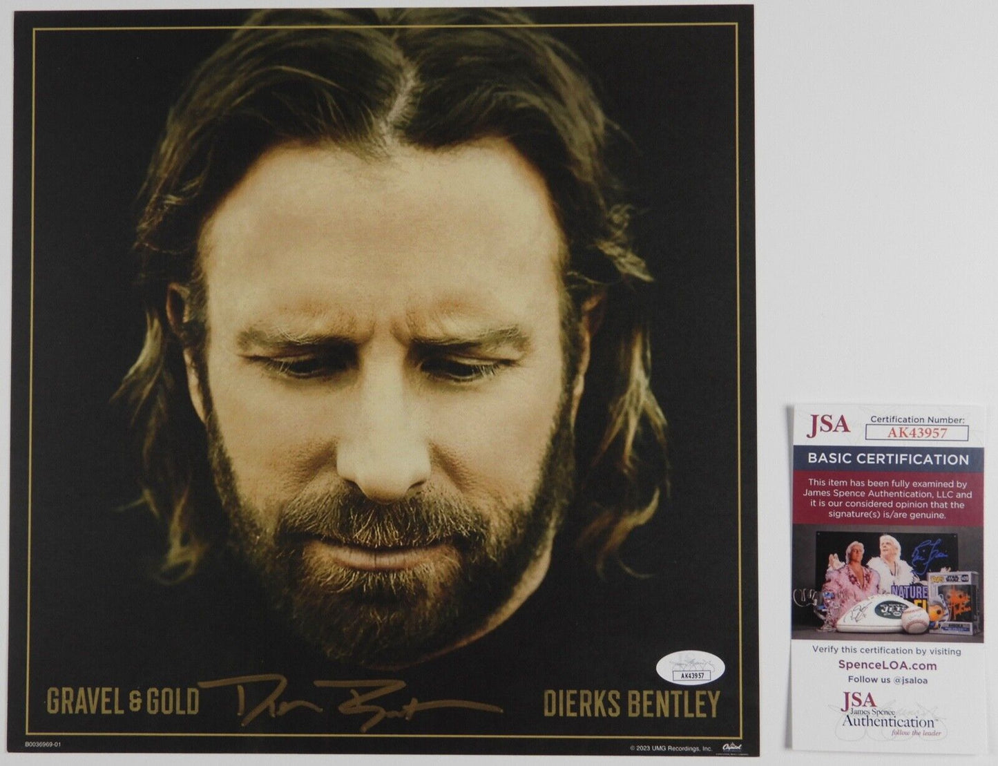 Dierks Bentley JSA Signed Autograph Album Record Insert Gravel & Gold