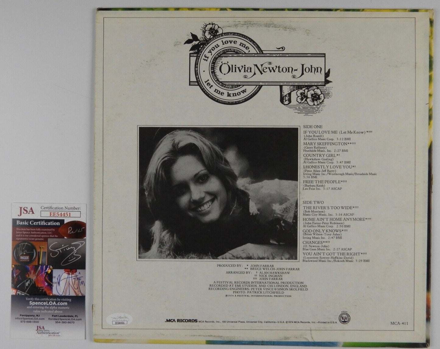 Olivia Newton-John JSA Signed Autograph Record Album Vinyl If You Love Me